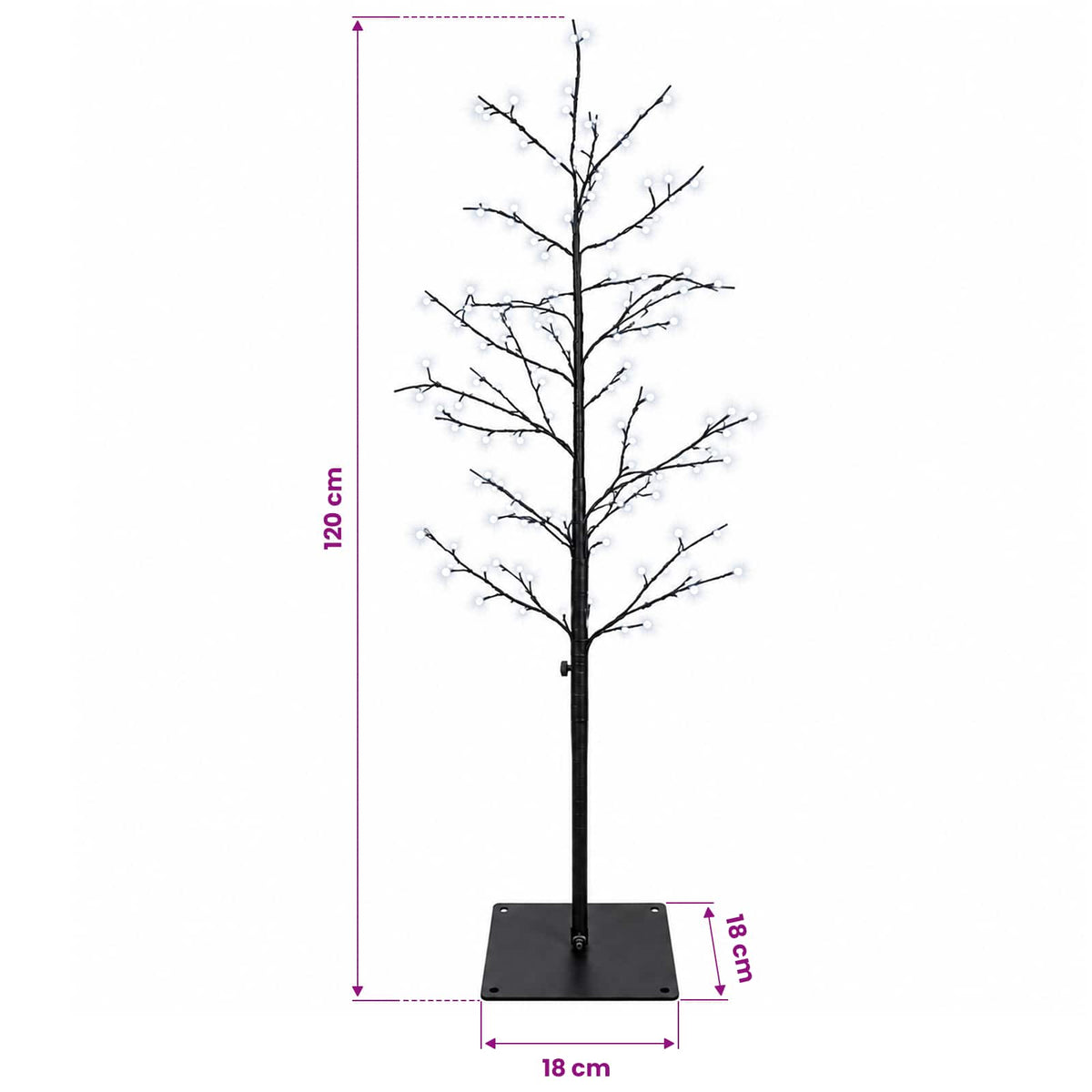 Micro Birch Christmas Tree Black 120 cm Steel 279 LEDs
