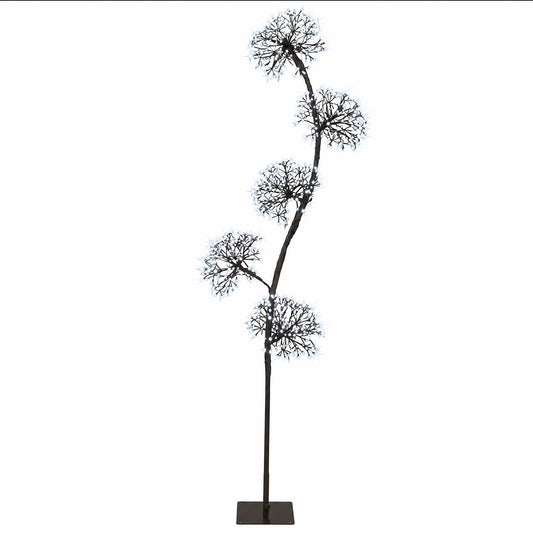 S-Shape LED Christmas Tree Black 20 x 20 x 175 cm Steel
