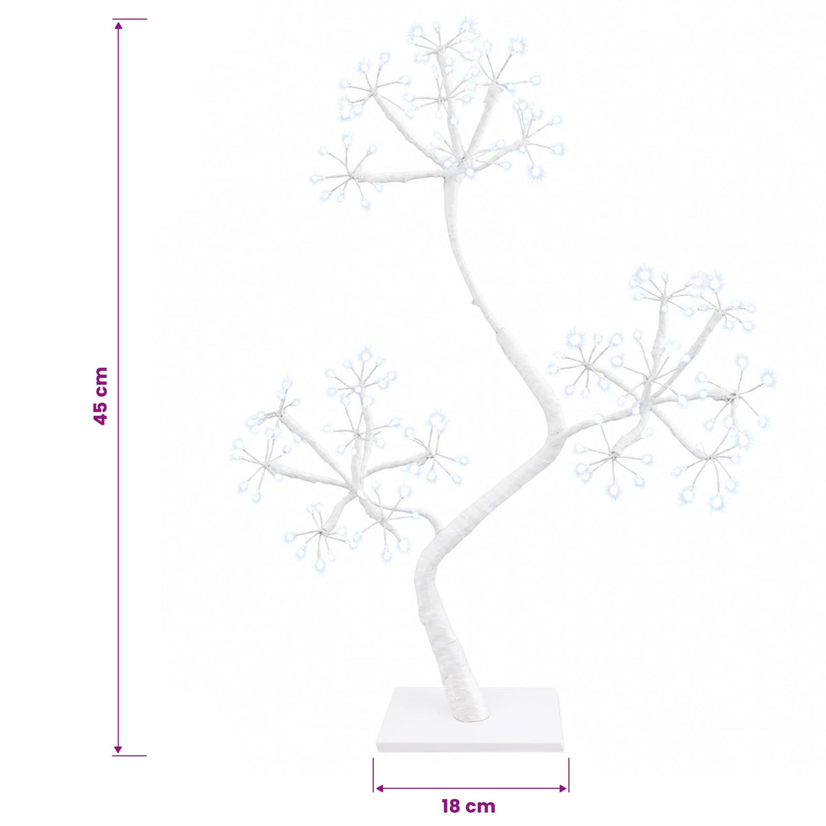 S-Shape LED Christmas Tree 2 pcs White 18 x 18 x 45 cm Steel