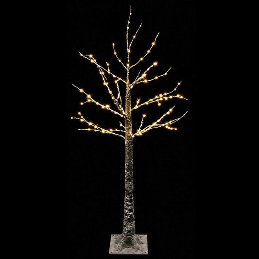 Snow-Covered LED Christmas Tree Brown 22 x 22 x 120 cm Plastic