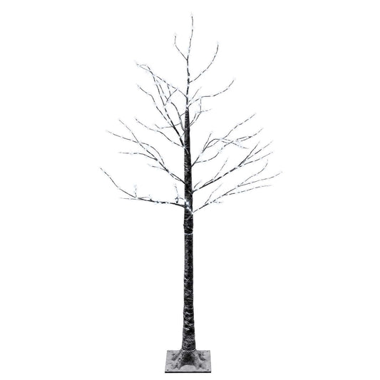 Snow-Covered LED Christmas Tree Brown 22 x 22 x 150 cm Plastic