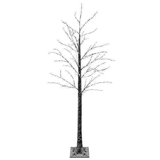 Snow-Covered LED Christmas Tree Brown 22 x 22 x 180 cm Plastic
