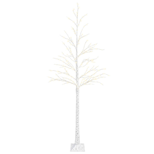 Birch Christmas Tree White 25 x 25 x 210 cm Plastic 406 LEDs