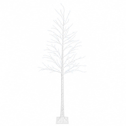Birch Christmas Tree White 25 x 25 x 240 cm Plastic 493 LEDs
