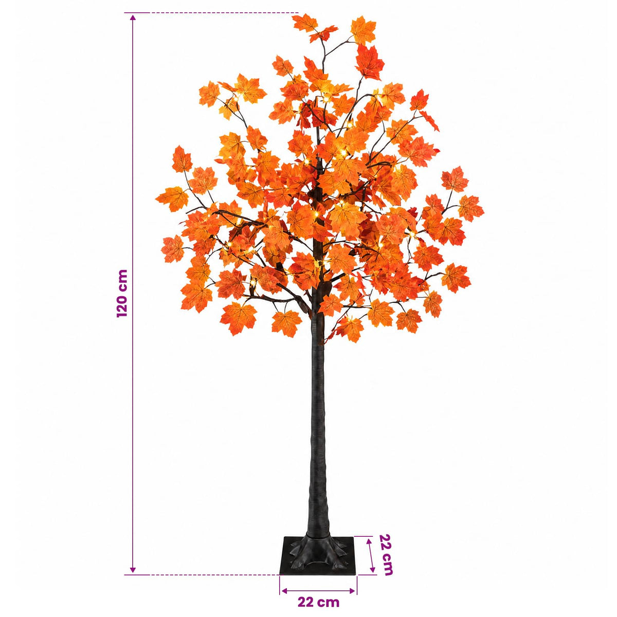 LED Maple Christmas Tree Brown 120 cm Plastic 48 LEDs