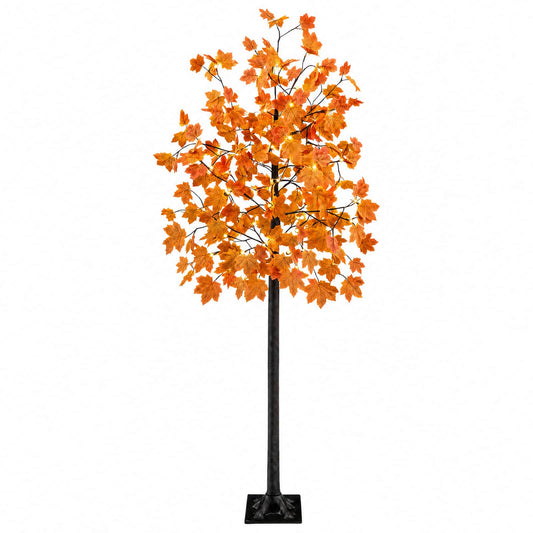 LED Maple Christmas Tree Brown 210 cm Plastic 144 LEDs