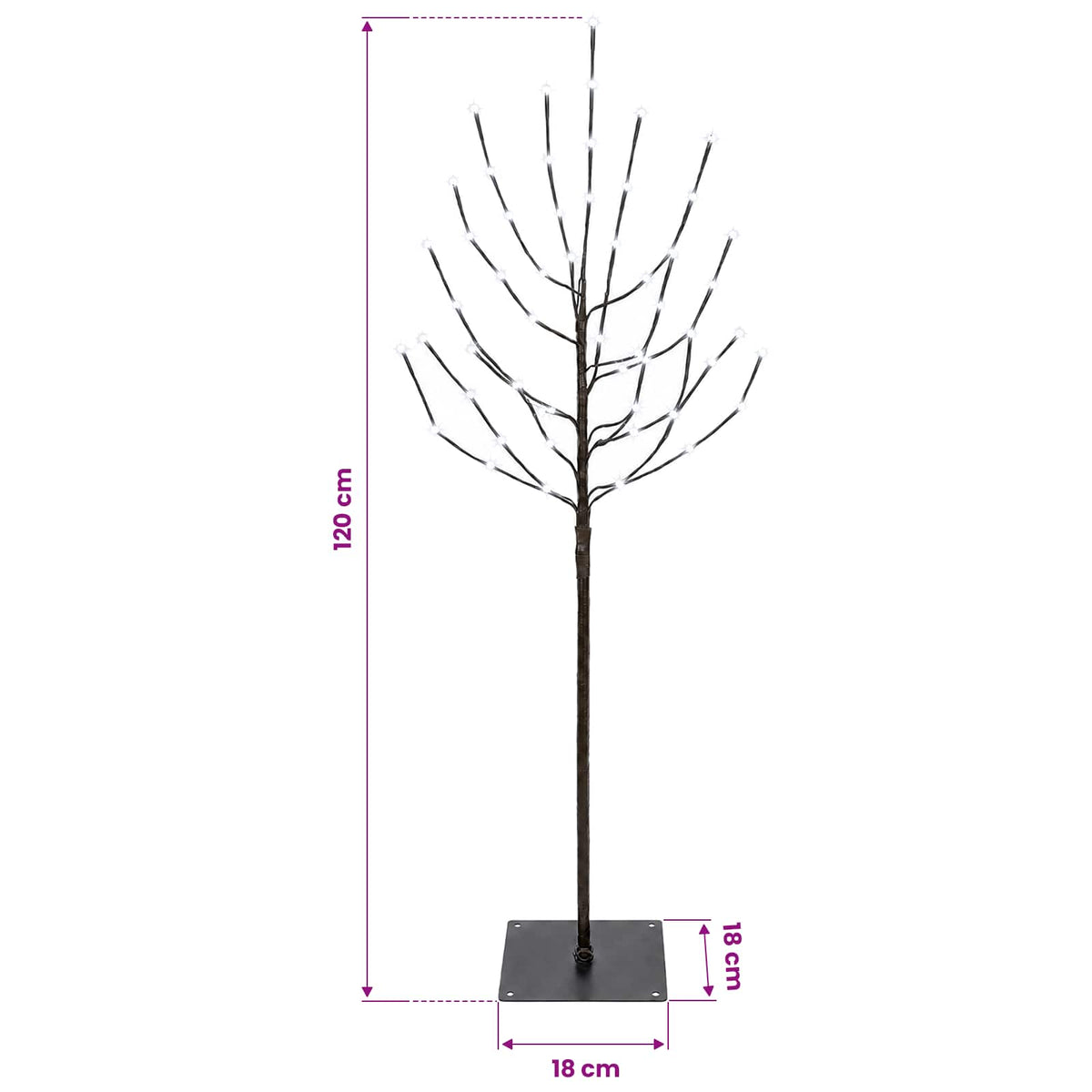 LED Christmas Tree Black 120 cm Steel 100 LEDs