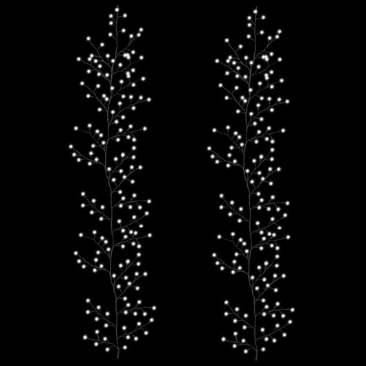 LED Willow Vine Christmas Decoration 2 pcs Black 270 cm Steel