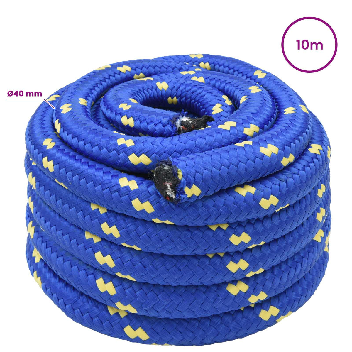 Multipurpose Utility Rope 40 mm 10 m Blue PP 9600 kg Max Load