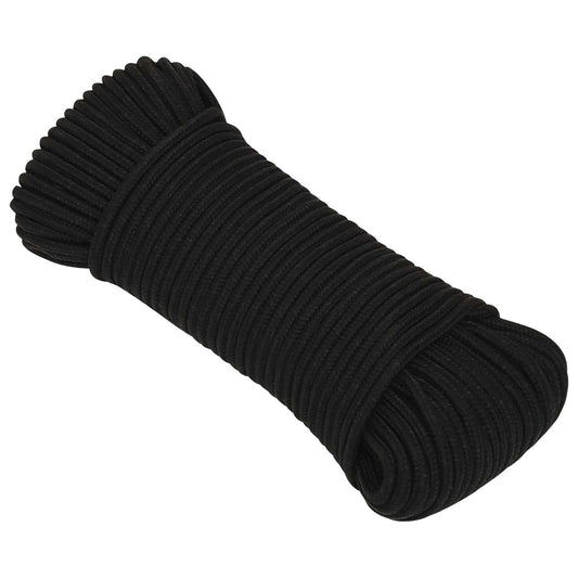 Multipurpose Utility Rope 4 mm 25 m Black Polyester
