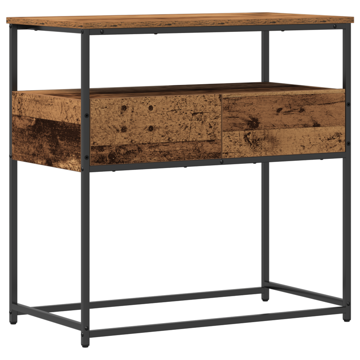 Console Table with Drawer with Shelf Old Wood 75 x 40 x 75 cm