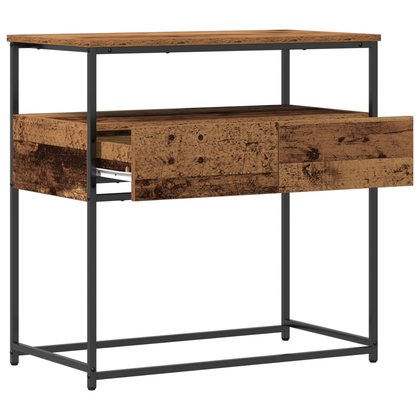 Console Table with Drawer with Shelf Old Wood 75 x 40 x 75 cm