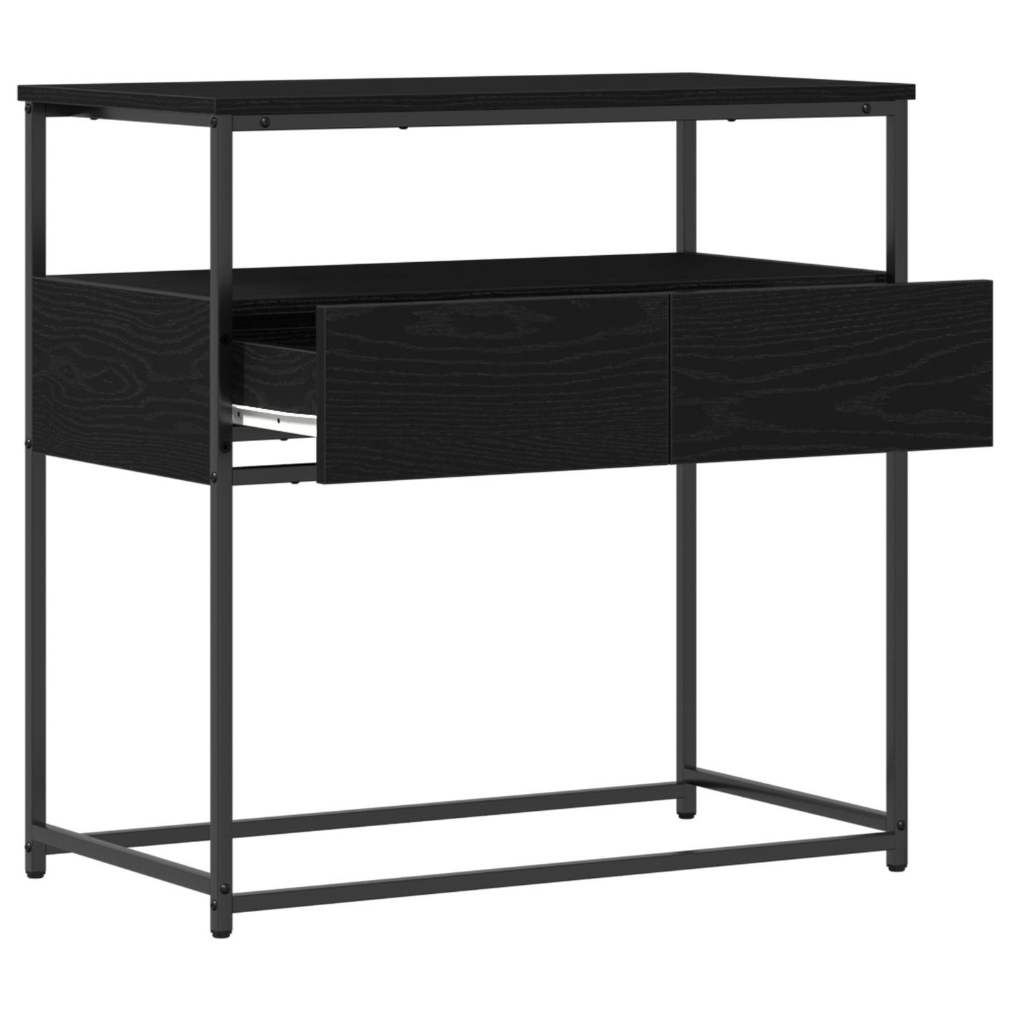 Console Table with Drawer with Shelf Black oak 75 x 40 x 75 cm