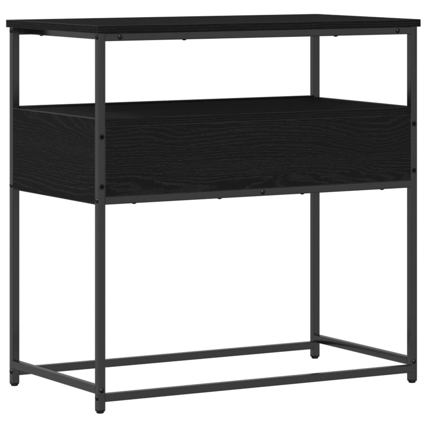 Console Table with Drawer with Shelf Black oak 75 x 40 x 75 cm