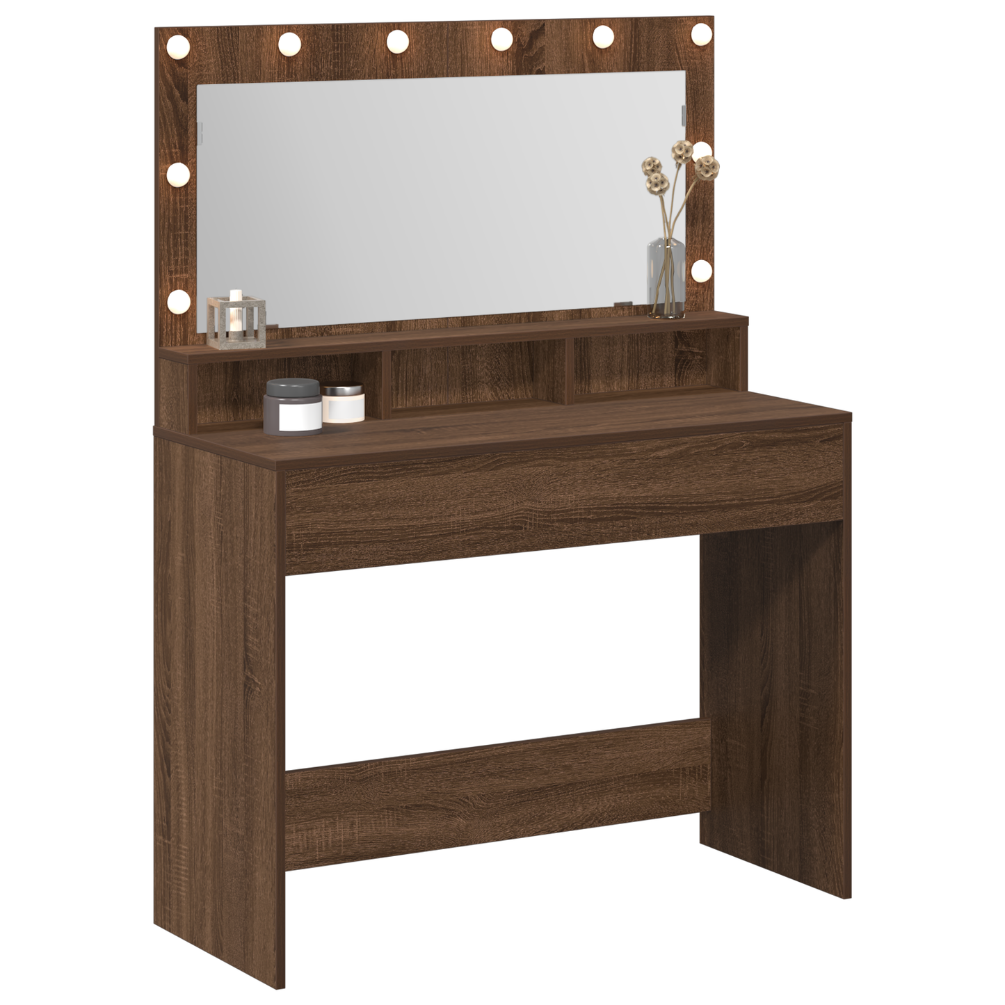 Dressing Table Brown Oak 100 x 41 x 135 cm Engineered wood