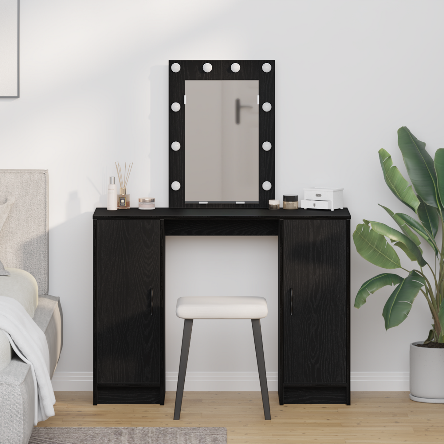 Dressing Table Black 102 x 33 x 135 cm Engineered wood