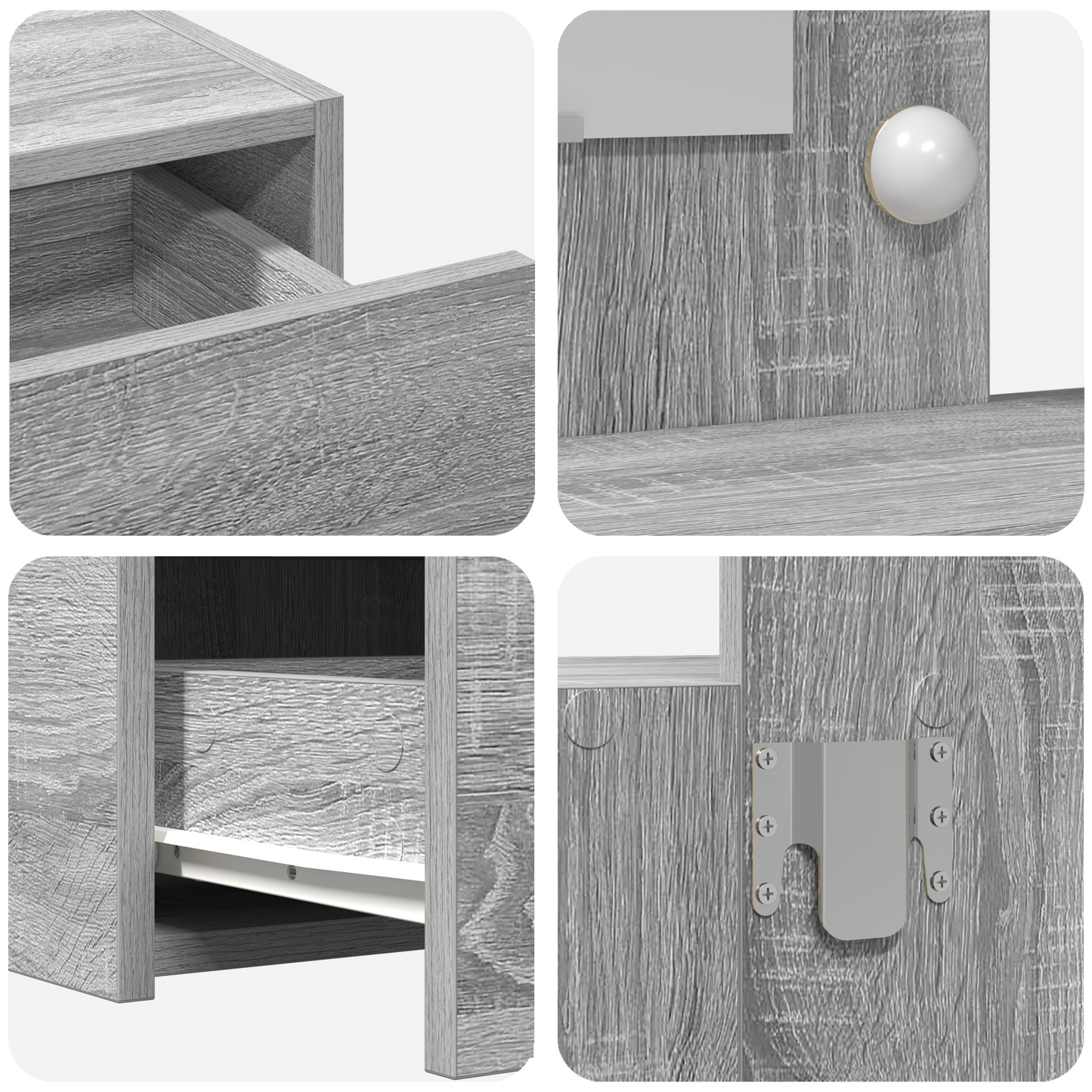 Dressing Table Grey 100 x 40 x 70 cm Engineered wood