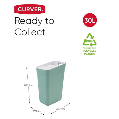 Trash Can Ready to Collect 30L Mint Green