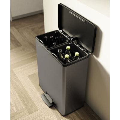 Duo Pedal Bin Deco 26L+26L Cool Grey