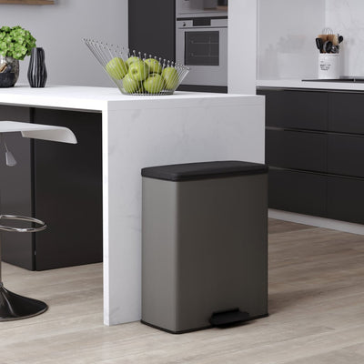 Duo Pedal Bin Deco 26L+26L Cool Grey
