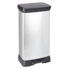 Duo Pedal Bin Deco 23L+23L Silver