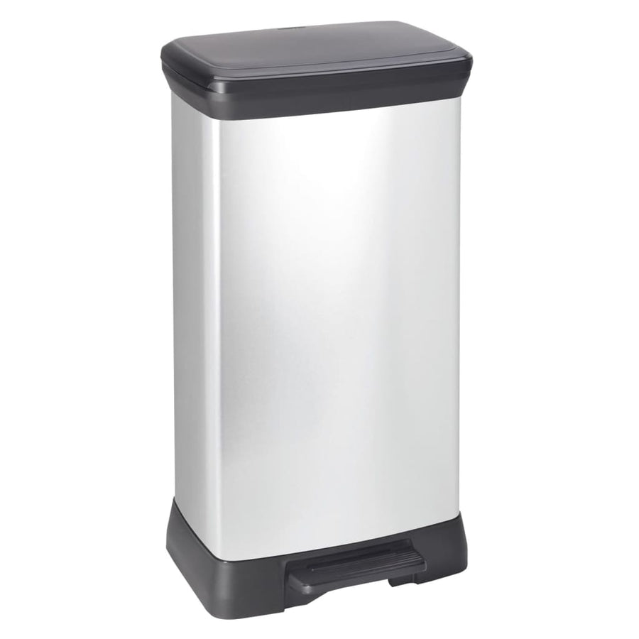 Duo Pedal Bin Deco 23L+23L Silver