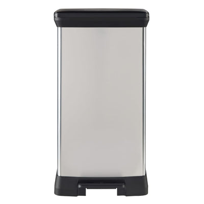 Duo Pedal Bin Deco 23L+23L Silver