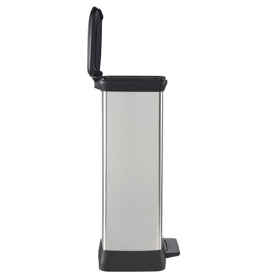 Duo Pedal Bin Deco 23L+23L Silver