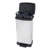 Duo Pedal Bin Deco 23L+23L Silver