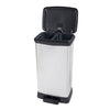 Duo Pedal Bin Deco 23L+23L Silver