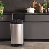 Duo Pedal Bin Deco 23L+23L Silver
