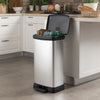 Duo Pedal Bin Deco 23L+23L Silver