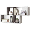 Wall-mounted Shelf with 4 Compartments Concrete and White