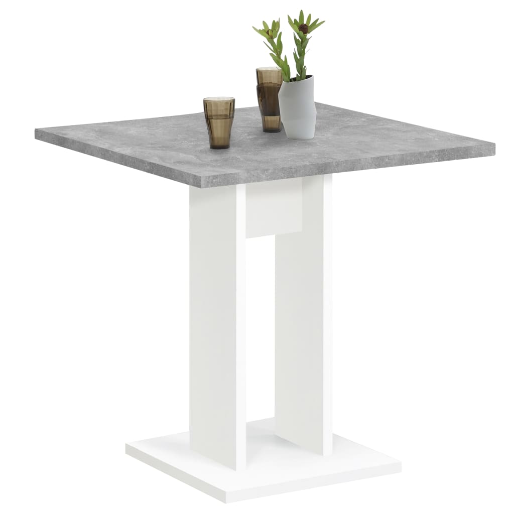 FMD Dining Table 70cm Concrete Grey and White