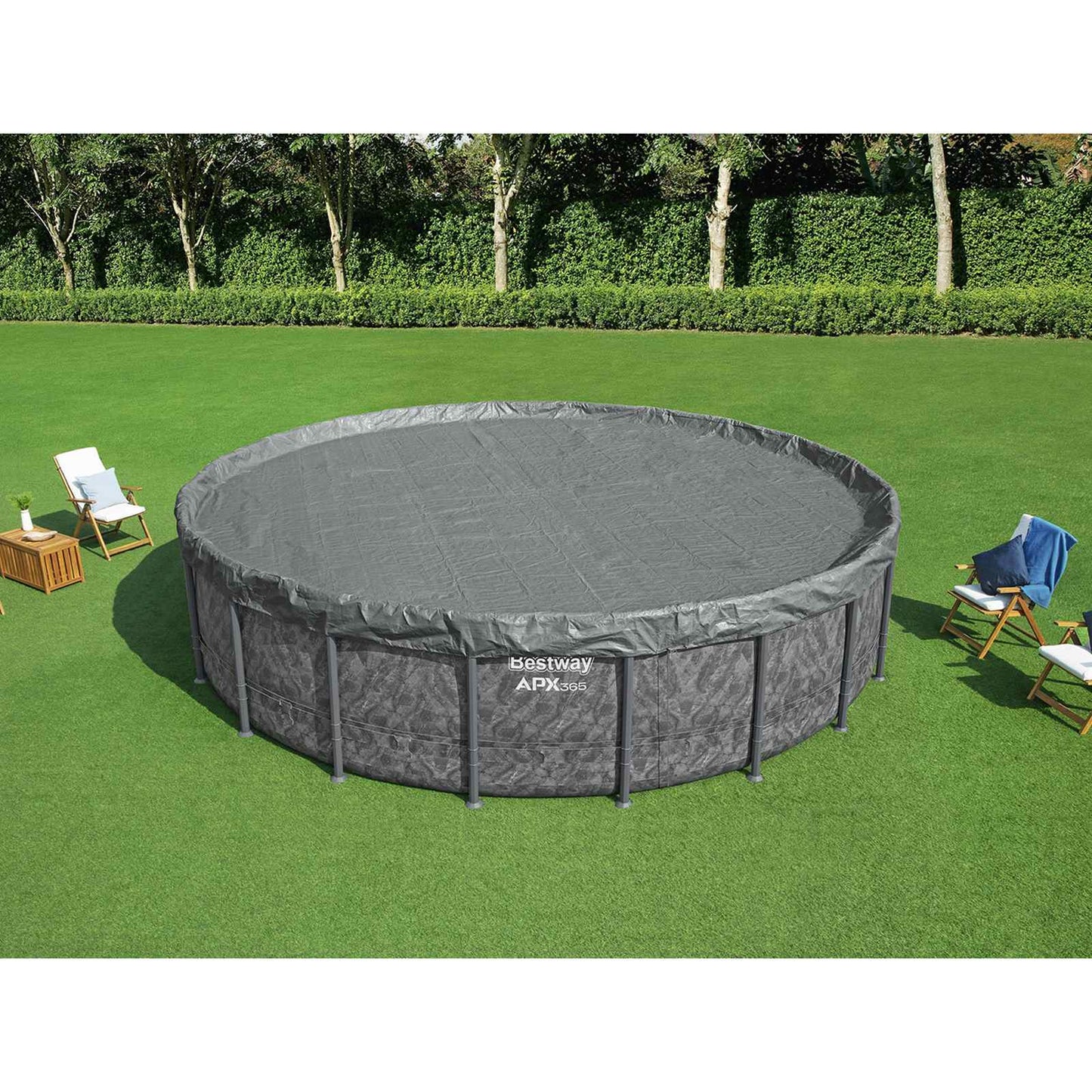 Pool Cover Ø6.1 m Round Polyester Grey