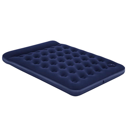 Inflatable Flocked Airbed with Built-in Foot Pump 203 x 152 x 28 cm