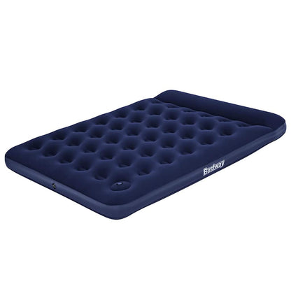 Inflatable Flocked Airbed with Built-in Foot Pump 203 x 152 x 28 cm