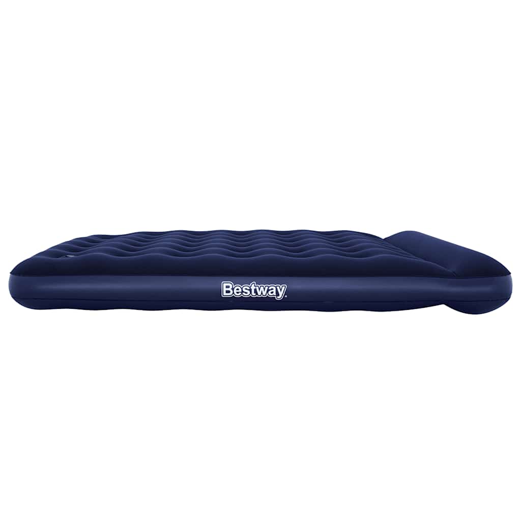 Inflatable Flocked Airbed with Built-in Foot Pump 203 x 152 x 28 cm