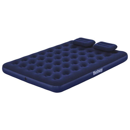 Inflatable Flocked Airbed with Pillow and Air Pump 203 x 152 x 22 cm 67374