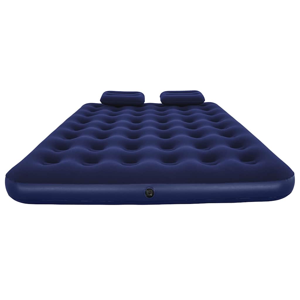 Inflatable Flocked Airbed with Pillow and Air Pump 203 x 152 x 22 cm 67374