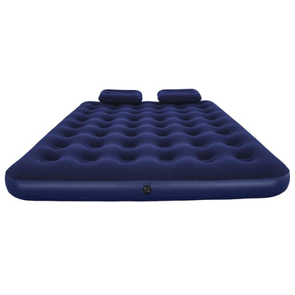 Inflatable Flocked Airbed with Pillow and Air Pump 203 x 152 x 22 cm 67374