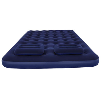 Inflatable Flocked Airbed with Pillow and Air Pump 203 x 152 x 22 cm 67374