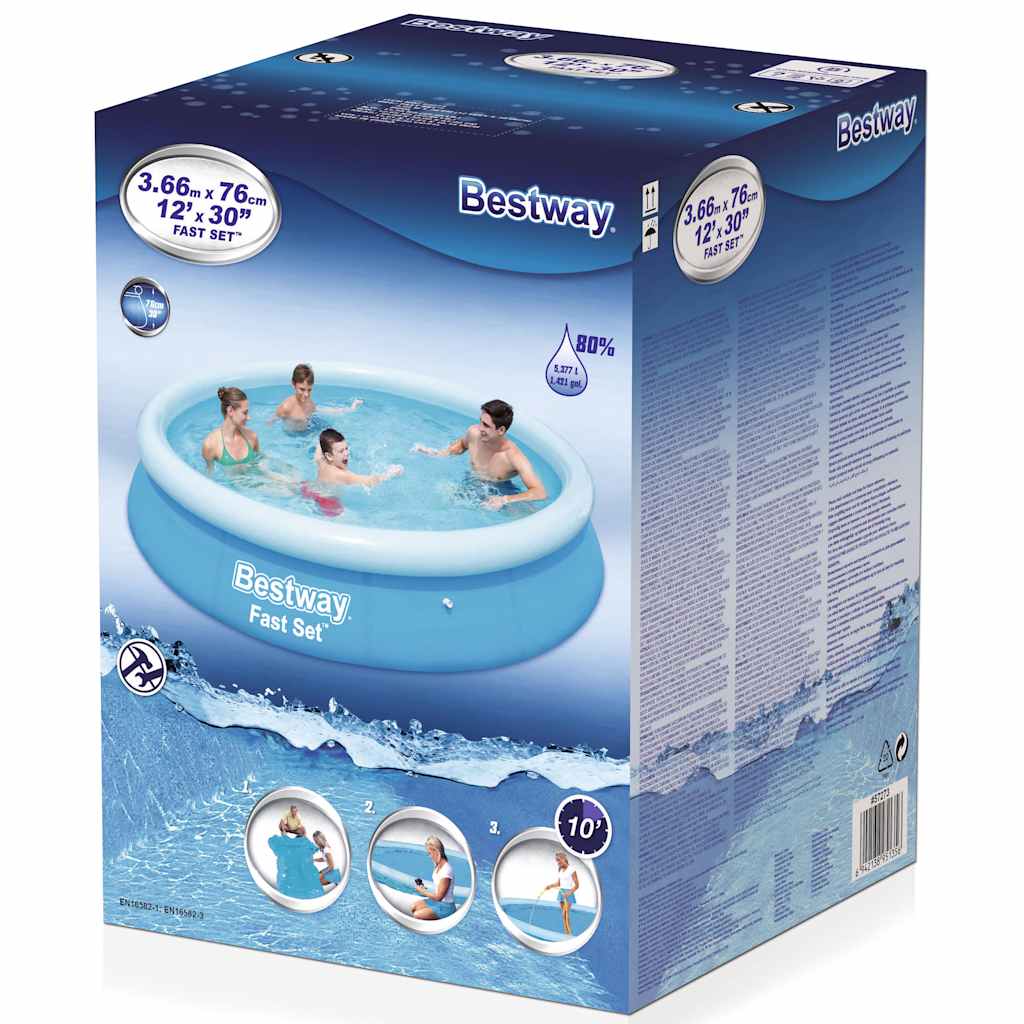 Fast Set Inflatable Swimming Pool Round 366x76 cm 57273