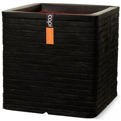 Capi Planter Nature Row Square 40x40 cm Black KBLRO903