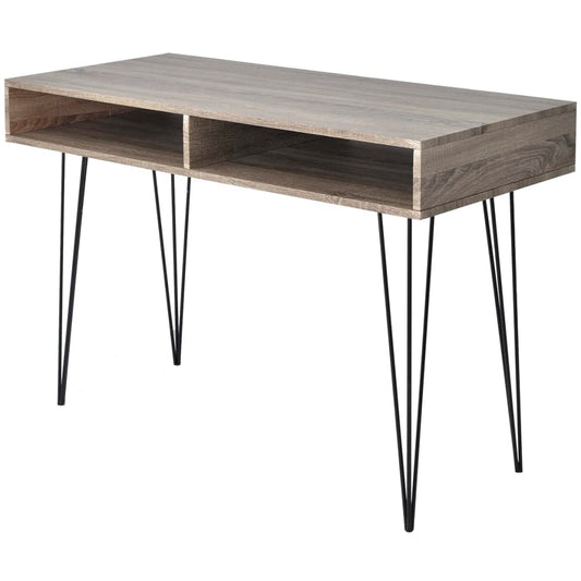 Desk | Grey and oak | MDF and Metal | 110 x 50 x 76 cm | Desk