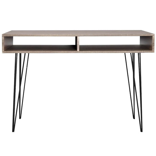 Desk | Grey and oak | MDF and Metal | 110 x 50 x 76 cm | Desk
