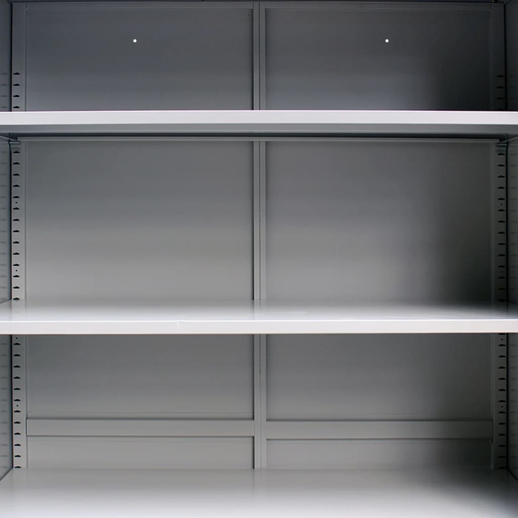 Office Cabinet with 2 Doors Steel 35.4"x15.7"x70.9" Gray
