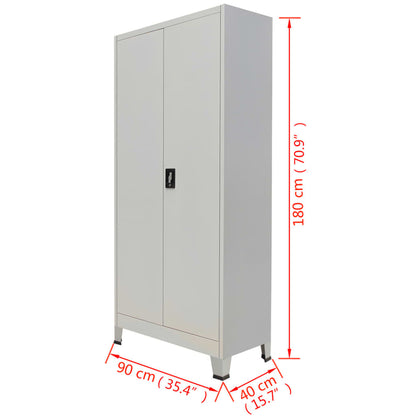 Office Cabinet with 2 Doors Steel 35.4"x15.7"x70.9" Gray