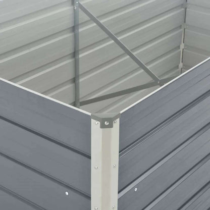 Raised Garden Bed 160x80x77 cm Galvanised Steel Grey