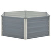 Raised Garden Bed 129x129x46 cm Galvanised Steel Grey